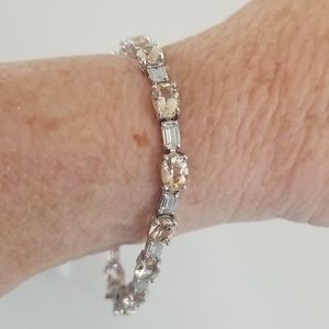 Brazilian Yellow Beryl/White Zircon bracelet NWOT